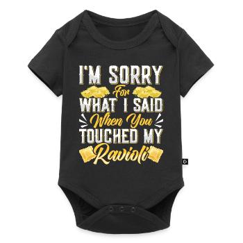 Hands off my ravioli motif - Baby Premium short-sleeve bodysuit - black - Front