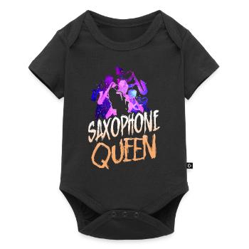 Saxophone Saxophone Queen - Baby Premium short-sleeve bodysuit - black - Front