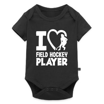 Ich Liebe Feldhockeyspieler - Baby Premium Kurzarmbody - Schwarz - Vorne