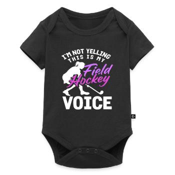 This is my field hockey voice player - Baby Premium short-sleeve bodysuit - black - Front