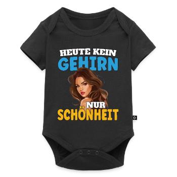 Today no brain, only beauty - Baby Premium short-sleeve bodysuit - black - Front