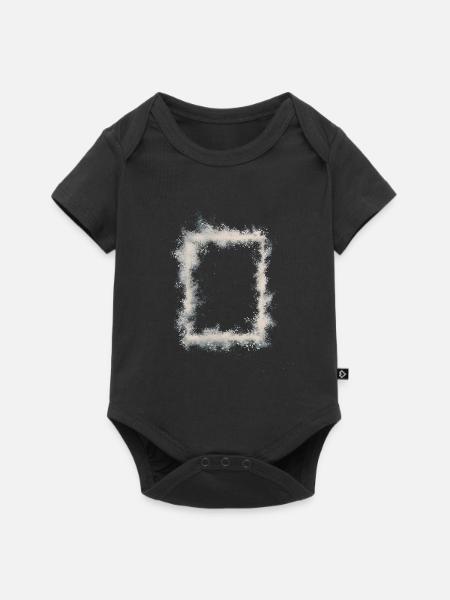 weißes Rechteck - Baby Premium Kurzarmbody - Schwarz