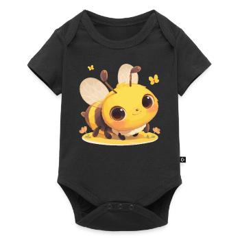 Bienen Biene - Baby Premium Kurzarmbody - Schwarz - Vorne