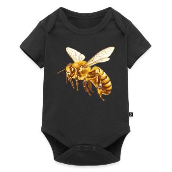 Bienen Biene - Baby Premium Kurzarmbody - Schwarz - Vorne