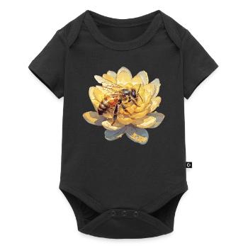 Bienen Biene - Baby Premium Kurzarmbody - Schwarz - Vorne