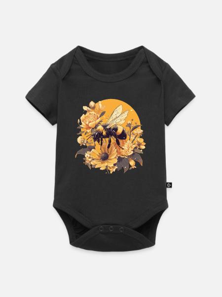 Bienen Biene - Baby Premium Kurzarmbody - Schwarz