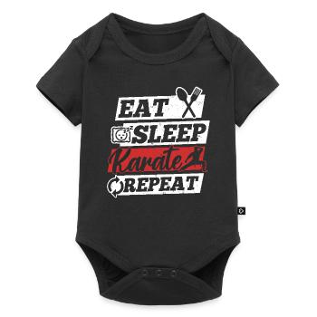 Karate Fighter - Eat Sleep Karate Repeat - Baby Premium short-sleeve bodysuit - black - Front