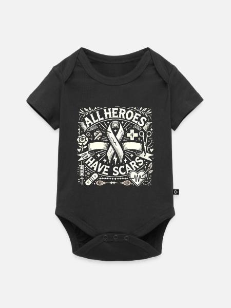 Alle Helden haben Narben - Baby Premium Kurzarmbody - Schwarz