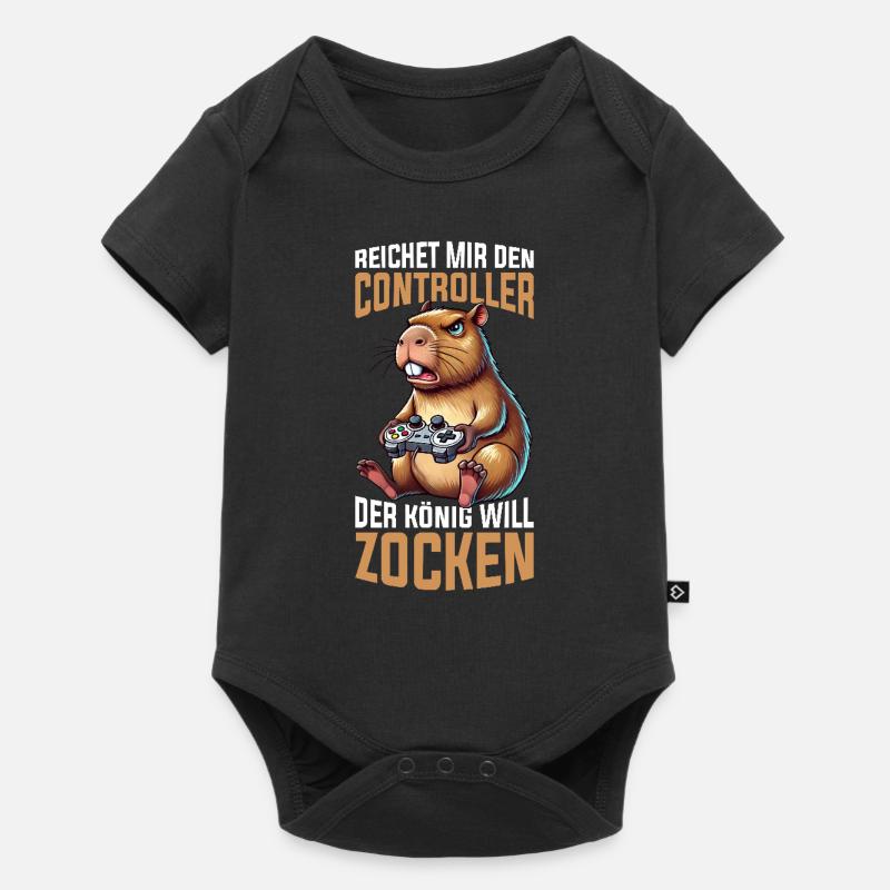 Reichet Mir Den Controller Der König Will Zocken - Baby Premium Kurzarmbody - Schwarz