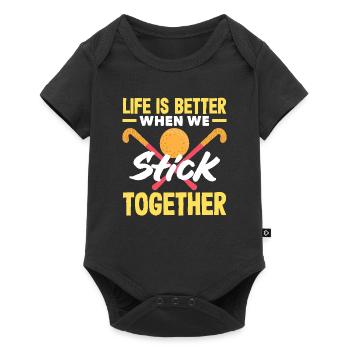 Feldhockeyspieler Leben Ist Besser Wenn Wir - Baby Premium Kurzarmbody - Schwarz - Vorne