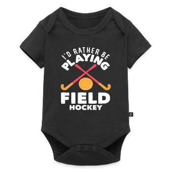 I'd rather play field hockey - Baby Premium short-sleeve bodysuit - black - Front