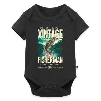 Vintage Trout Fisherman Pêche Anniversaire 2004 - Body à manches courtes Premium Bébé - noir - Devant