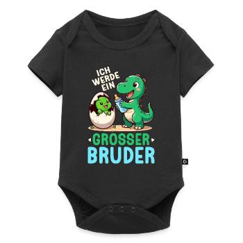 Je vais être grand frère dinosaure nouveau frère - Body à manches courtes Premium Bébé - noir - Devant
