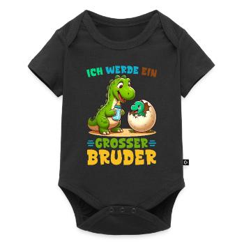 Je vais être grand frère dinosaure nouveau frère - Body à manches courtes Premium Bébé - noir - Devant