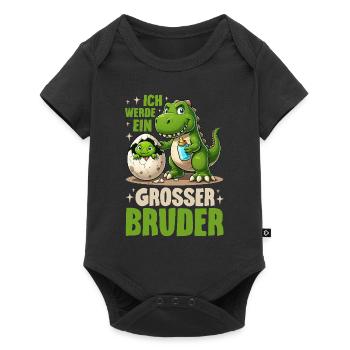 Je vais être grand frère dinosaure nouveau frère - Body à manches courtes Premium Bébé - noir - Devant