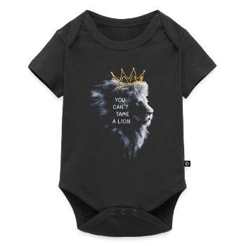 Vous ne pouvez pas apprivoiser une couronne de lion - Body à manches courtes Premium Bébé - noir - Devant