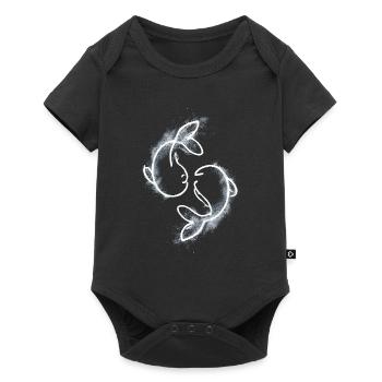 deux poissons - Body à manches courtes Premium Bébé - noir - Devant