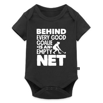 Derrière chaque bon gardien de but but vide hockey sur gazon - Body à manches courtes Premium Bébé - noir - Devant