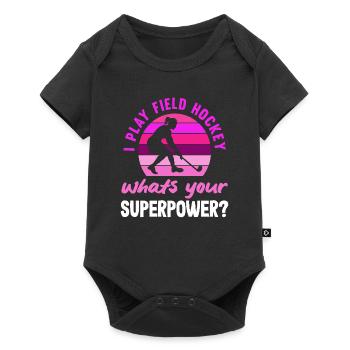 Hockey Player Superpower Question - Baby Premium short-sleeve bodysuit - black - Front