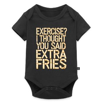 Excercise i thought you said extra fries - Baby Premium short-sleeve bodysuit - black - Front
