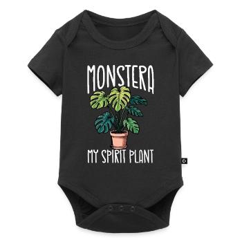 Monstera Ma Plante Spirituelle – - Body à manches courtes Premium Bébé - noir - Devant