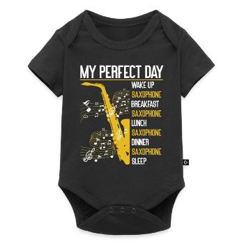 Saxophone My Perfect Day Wake Up - Body à manches courtes Premium Bébé - noir - Devant