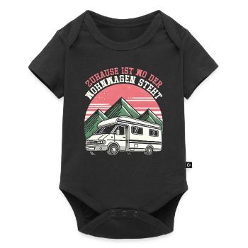 Camper Caravan Campfire Camping holiday - Baby Premium short-sleeve bodysuit - black - Front