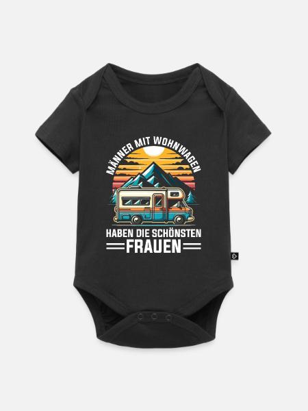 Camper Wohnwagen Lagerfeuer Campingurlaub - Baby Premium Kurzarmbody - Schwarz