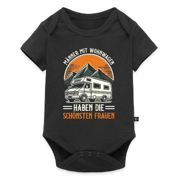 Camper Caravan Campfire Camping holiday - Baby Premium short-sleeve bodysuit - black - Front