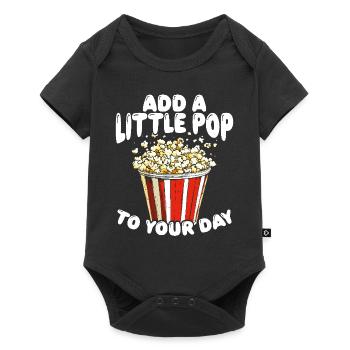Add a Little Pop to Your Day Popcorn - Baby Premium Kurzarmbody - Schwarz - Vorne