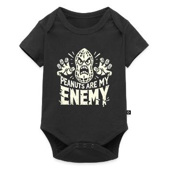 Erdnüsse sind mein Feind - Baby Premium Kurzarmbody - Schwarz - Vorne