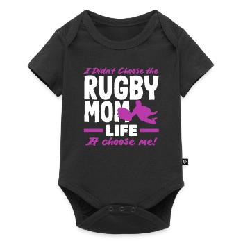 Joueuse de rugby Maman La vie me choisit - Body à manches courtes Premium Bébé - noir - Devant