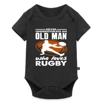 Ne sous-estimez jamais un vieux joueur de rugby - Body à manches courtes Premium Bébé - noir - Devant