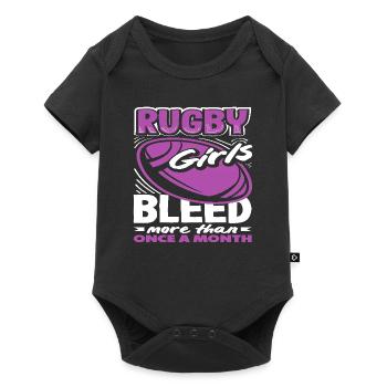 Les joueuses de rugby Power plus d’une fois - Body à manches courtes Premium Bébé - noir - Devant