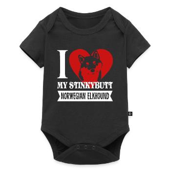I Love My Norwegian Elkhound - Baby Premium short-sleeve bodysuit - black - Front