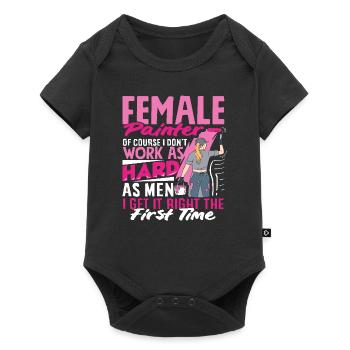 Female painter - Of course I'm doing it right - Baby Premium short-sleeve bodysuit - black - Front