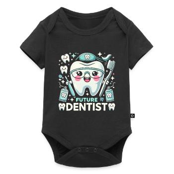 Zukünftige Zahnärztin - Baby Premium Kurzarmbody - Schwarz - Vorne
