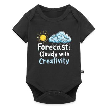 Météo fantaisiste, Nuages fantaisistes, Drôle - Body à manches courtes Premium Bébé - noir - Devant