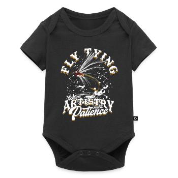 Pêche à la mouche : là où l’art rencontre la patience - Body à manches courtes Premium Bébé - noir - Devant