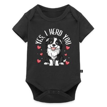 Border Collie Chien Border Collie je te rassemble - Body à manches courtes Premium Bébé - noir - Devant