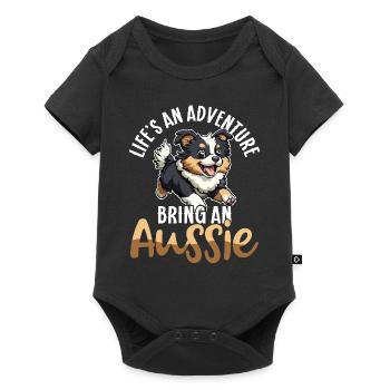 Australian Shepherd Dog Aussie Mom Aussie Dad - Baby Premium short-sleeve bodysuit - black - Front