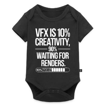 VFX is 10% creativity and 90% waiting for render - Baby Premium short-sleeve bodysuit - black - Front
