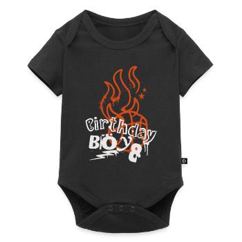Basketball 8. Geburtstag Basketballer - Baby Premium Kurzarmbody - Schwarz - Vorne
