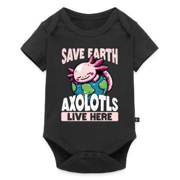 Sauvez la Terre Les axolotls vivent ici Jour de la Terre - Body à manches courtes Premium Bébé - noir - Devant