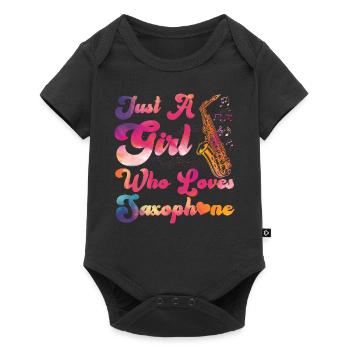 Saxophone Girl Just A Girl Who - Baby Premium short-sleeve bodysuit - black - Front