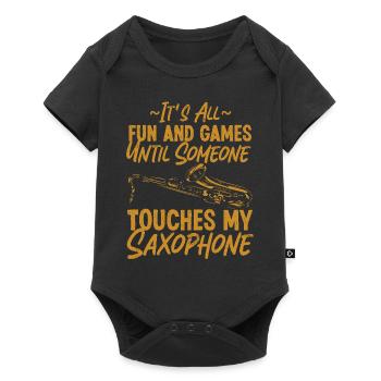 Saxophones It's All Fun And Games - Baby Premium short-sleeve bodysuit - black - Front