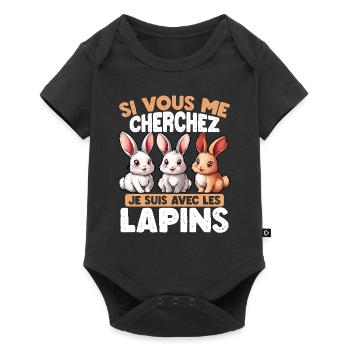 If you're looking for me, I'm with the rabbits - Baby Premium short-sleeve bodysuit - black - Front