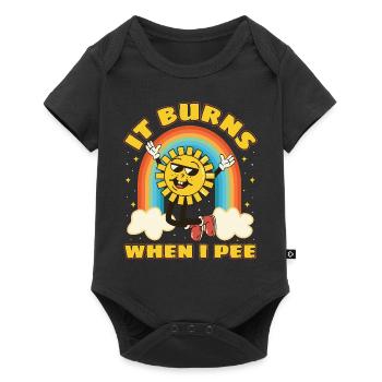 Funny saying "It Burns when I Pee"! - Baby Premium short-sleeve bodysuit - black - Front