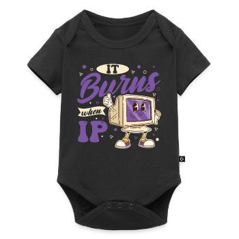 Drôle de dire « Ça brûle quand je fais » ! - Body à manches courtes Premium Bébé - noir - Devant