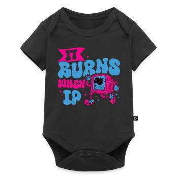 Funny saying "It Burns when I Pee"! - Baby Premium short-sleeve bodysuit - black - Front